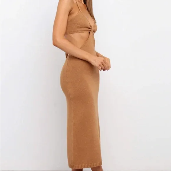 NEW Petal & Pup Knit Hailey Dress w/Open back in Tan Size XS/S - Picture 7 of 7